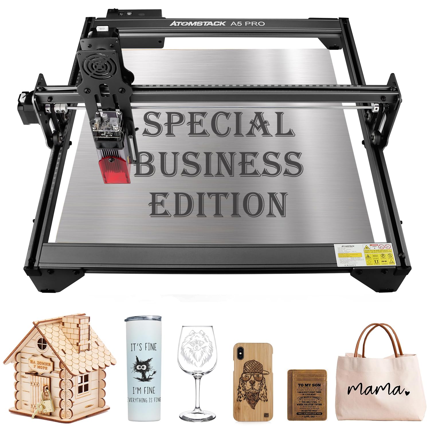 ATOMSTACK A5 Pro 5W Laser Engraver & Cutter - 40W Engraving Machine for Metal, Wood, Leather, Glass | DIY CNC Laser Cutting Tool for Home Business, Craft Projects & Industrial Use