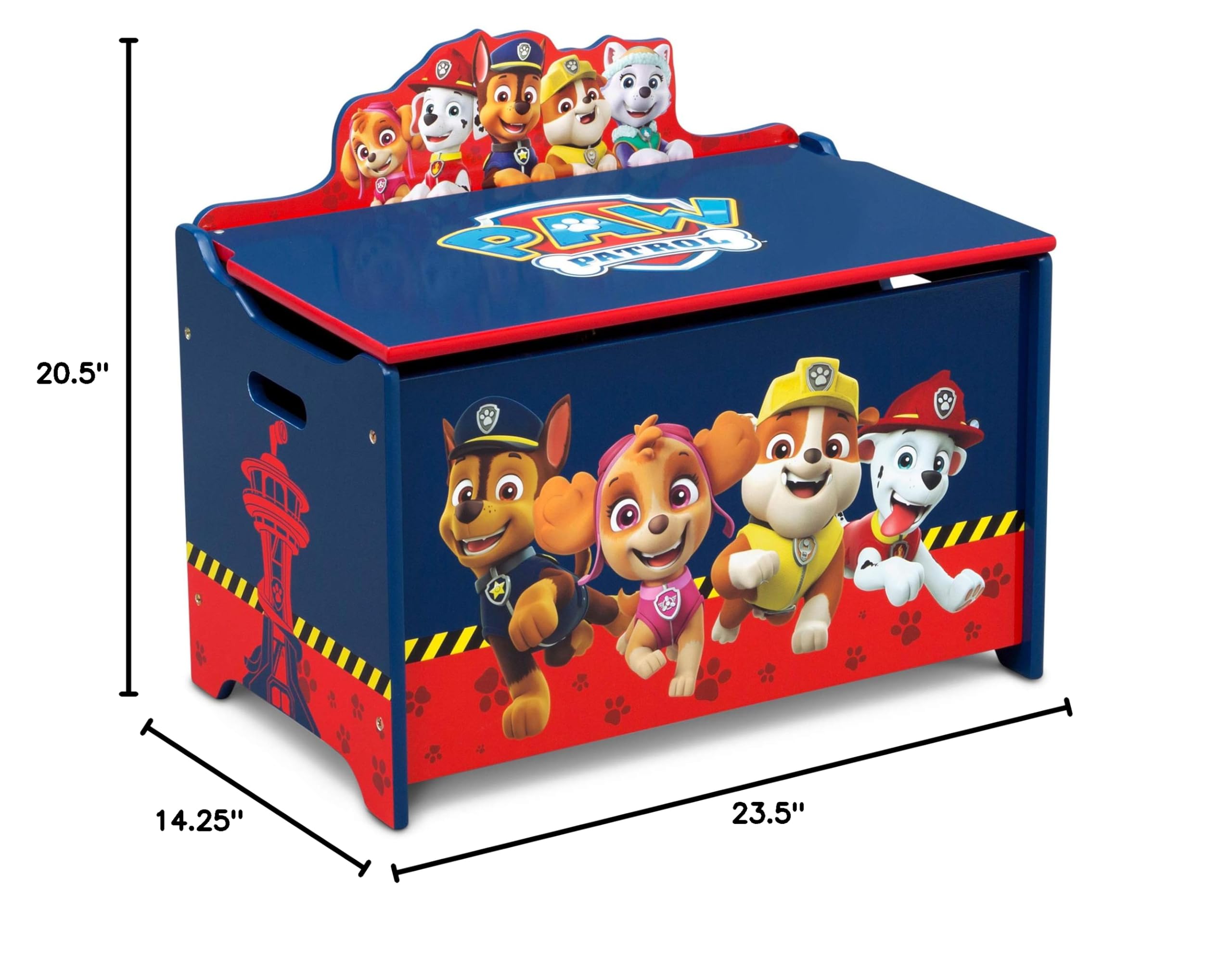 Delta Children Deluxe Toy Storage Box with PAW Patrol Theme - Kids Room Organization & Playroom Decor