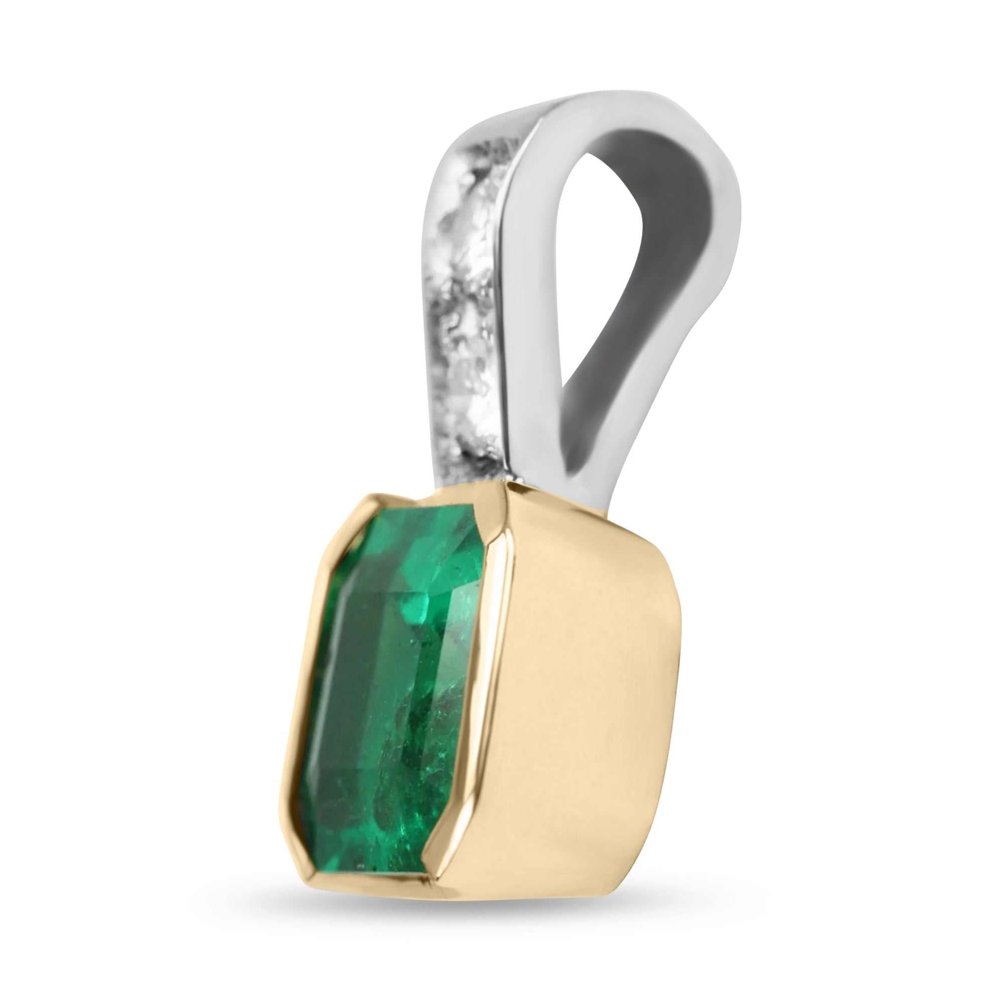 2.70tcw Exquisite Asscher Cut Emerald & Diamond Channel Necklace in 18K Gold - Perfect for Weddings, Anniversaries & Special Occasions