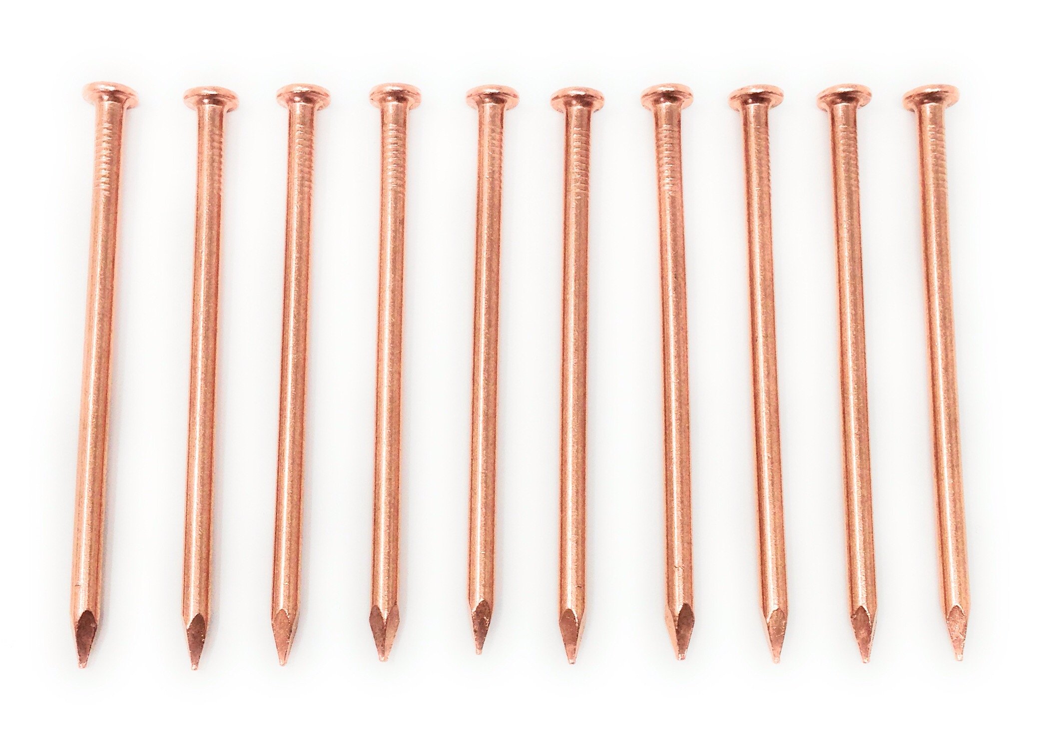 4 Inch Solid Copper Nails - Pack of 10 Heavy Duty Copper Spikes for Woodworking, Roofing & DIY Projects