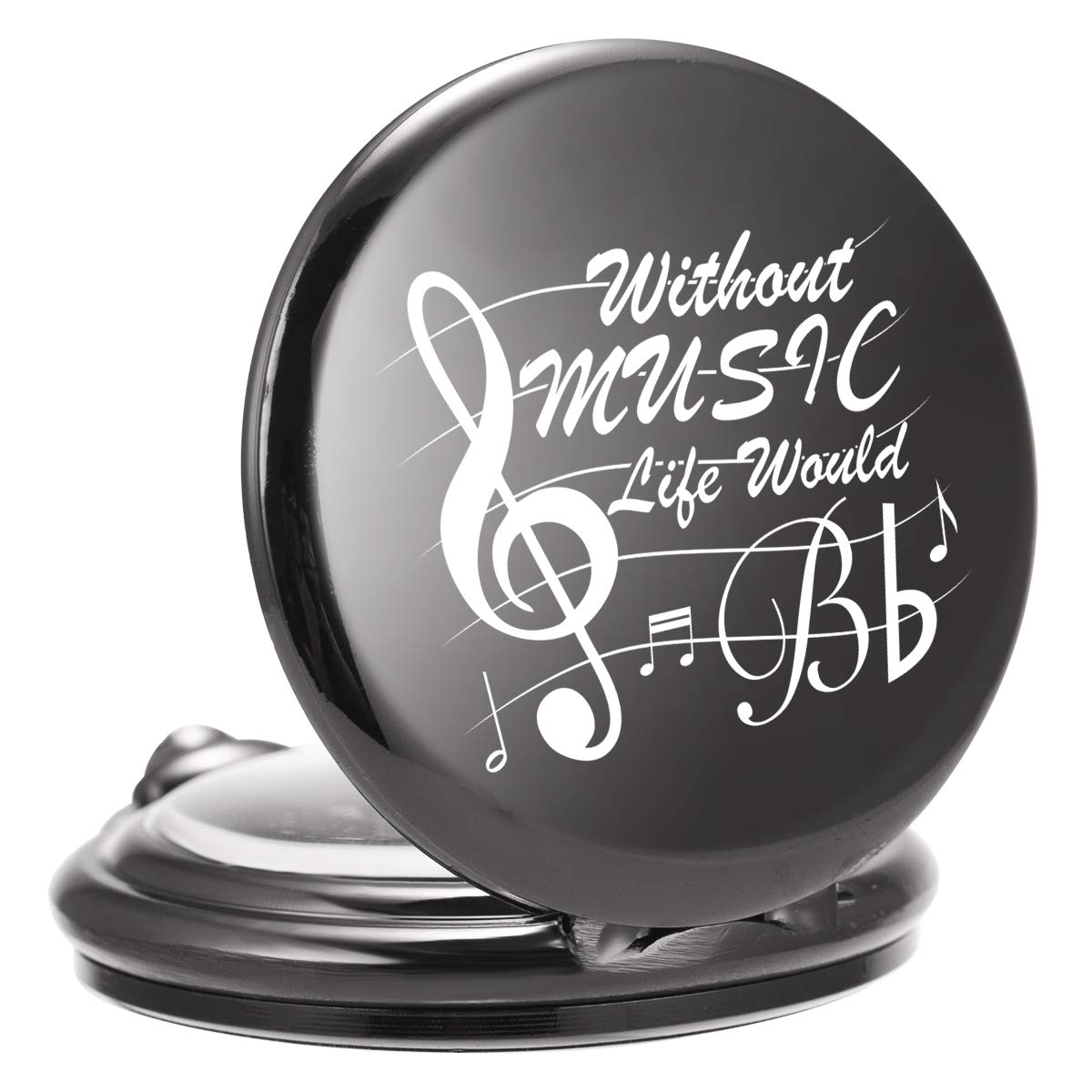 Personalized Engraved Pocket Watch for Men - Graduation Gift for Son, Daughter, Teacher & Music Lovers (Custom Name/Date Engraving with Chain & Gift Box) | Perfect for College, High School Graduation, Retirement & Special Occasions