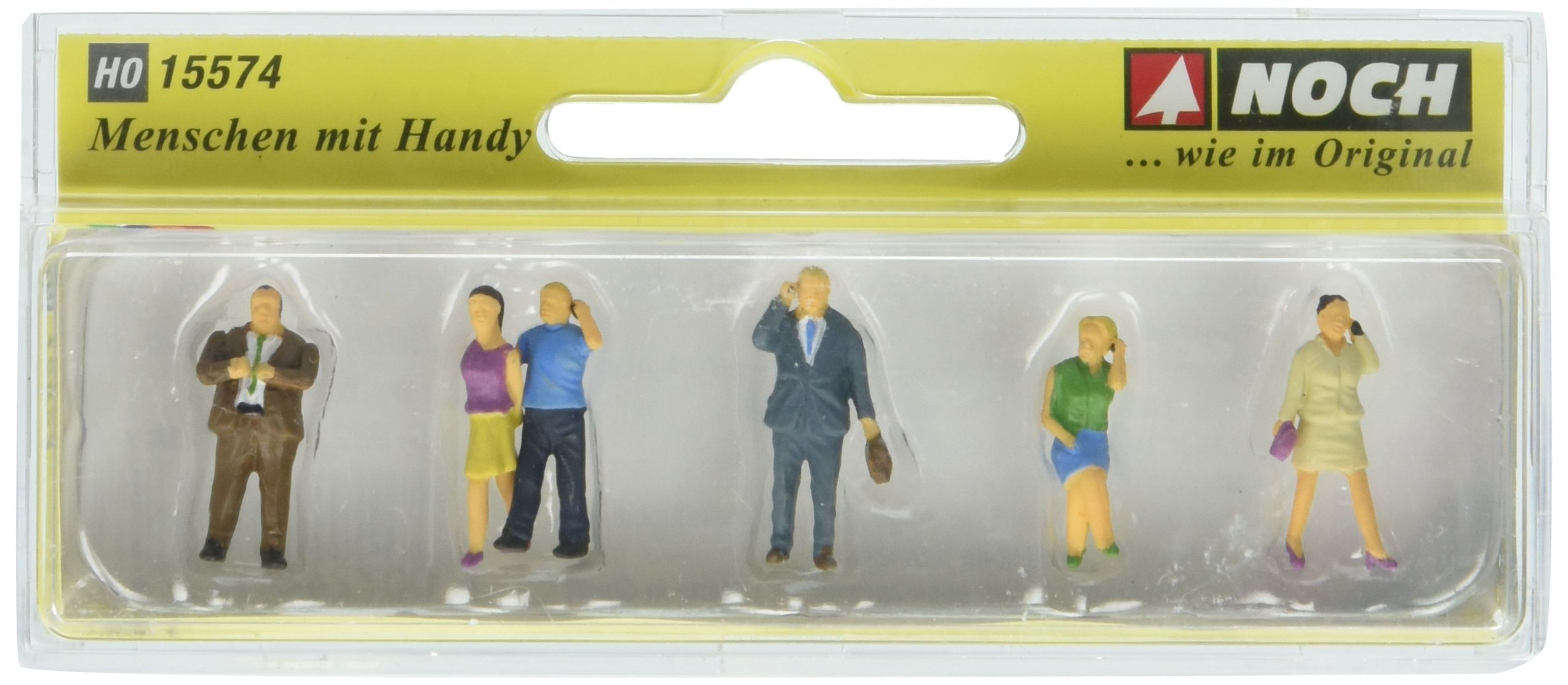 Noch 15574 H0 Scale Model Train Figures - People with Cell Phones (6 Pack) for Realistic Train Layouts & Diorama Scenes