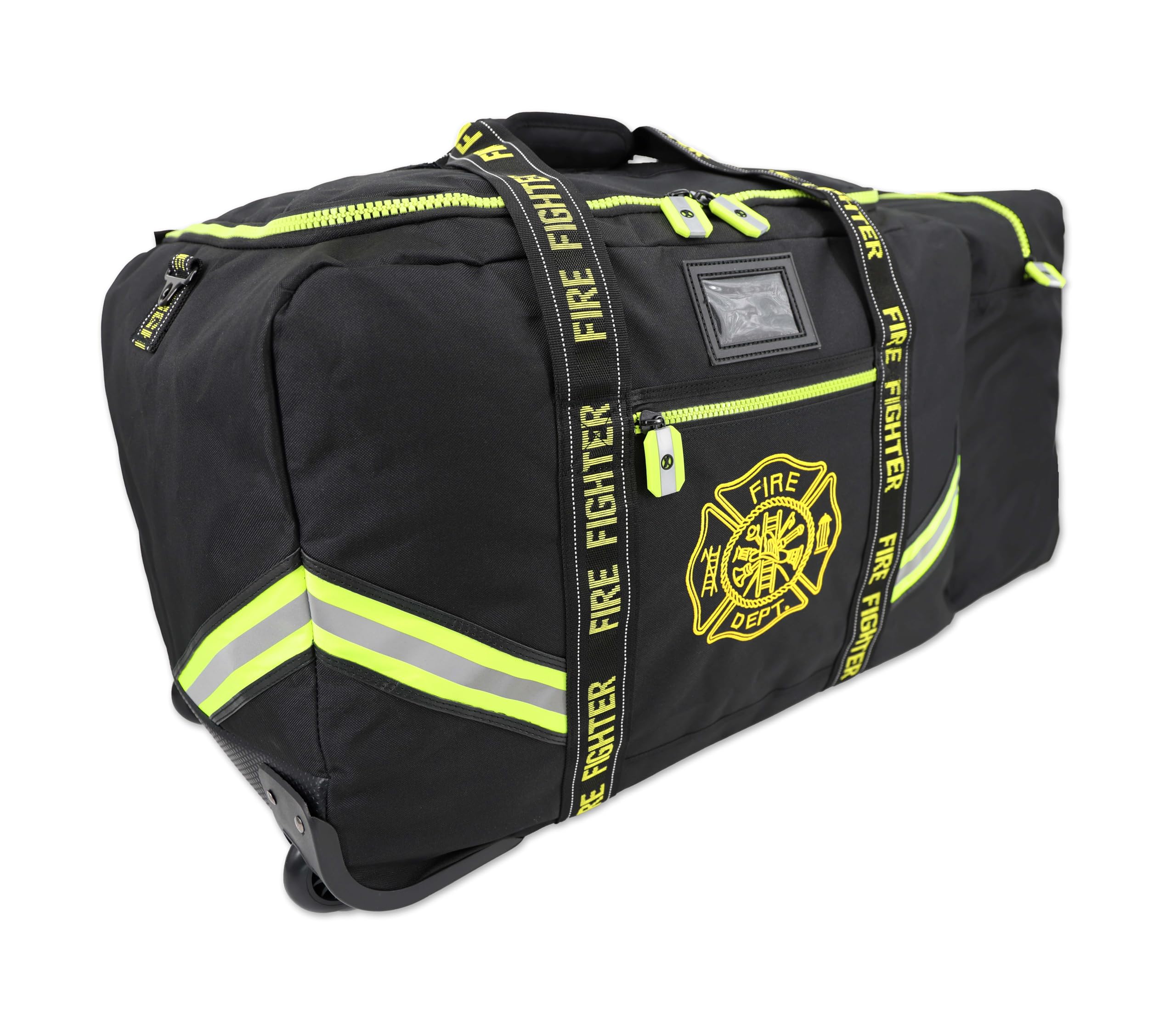 Lightning X Fireman's Value Edition XL Firefighter Step-In Turnout Gear Bag with Wheels, Helmet Pocket & Maltese Cross - Durable First Responder Equipment for Emergency Scenes, Fire Stations & On-Duty Storage