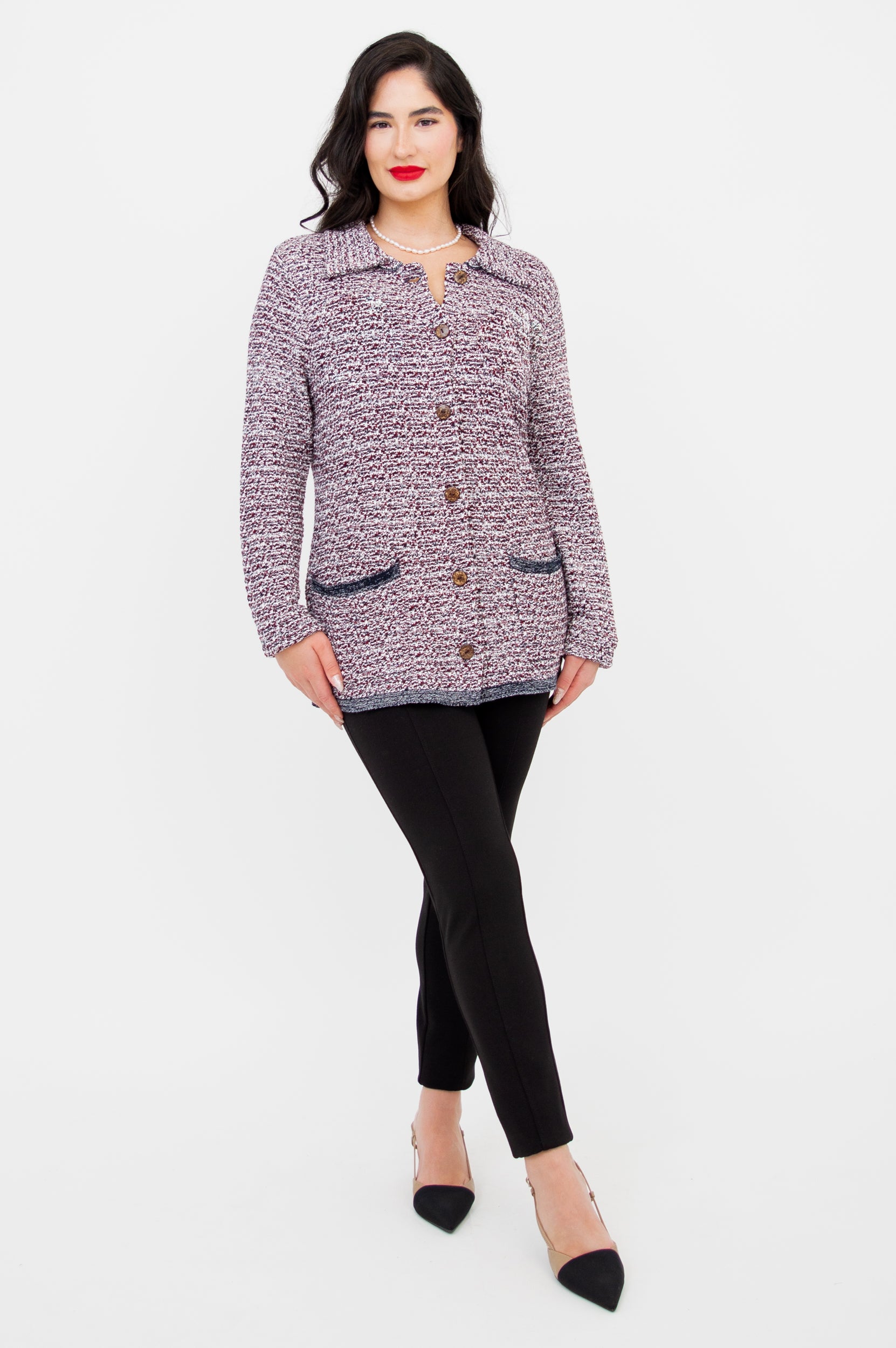 Chanel Women's Cotton Cardigan with Gemstone Details - Perfect for Casual Wear, Office Outfits & Special Occasions