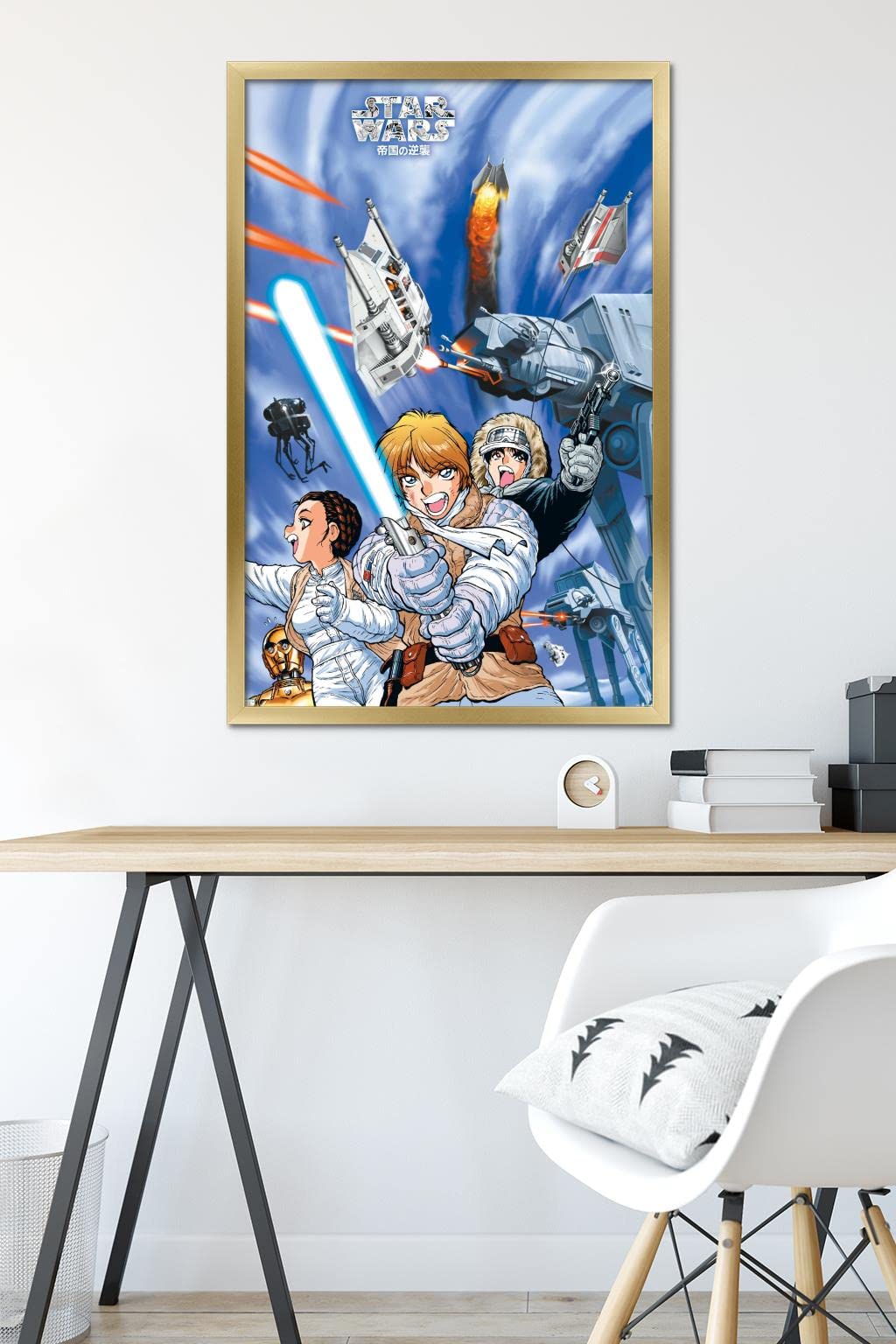 Trends International Star Wars: Manga Madness - Hoth Wall Poster 22.375 x 34 Inches, Gold Framed Art Print - Perfect for Home Decor, Office & Game Room