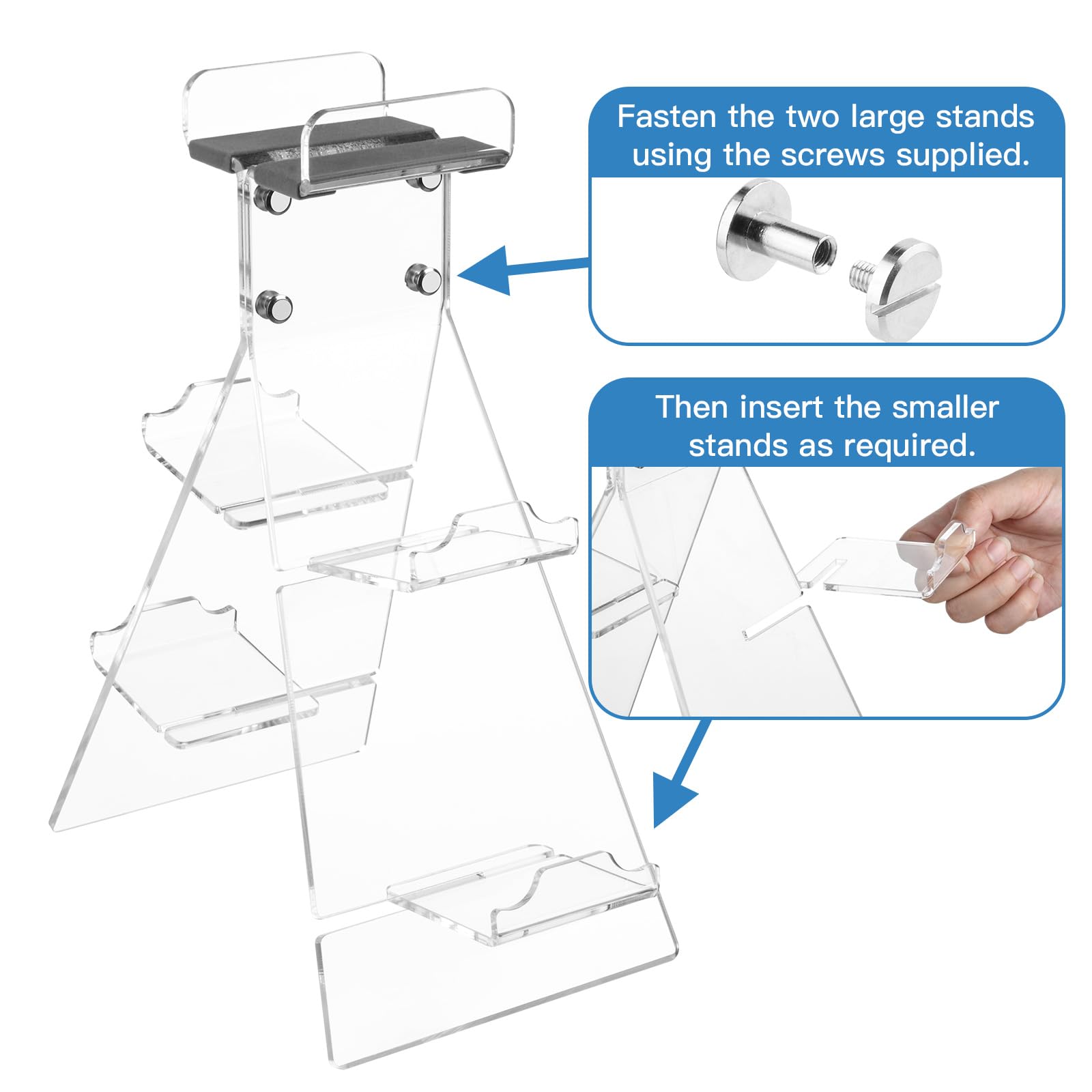 Acrylic Game Controller Stand with Headphone Holder - Universal Gaming Controller Rack Compatible with Xbox, PS4, PS5 & Nintendo Switch - Clear Desk Organizer for Gaming Accessories - Perfect for Gaming Setup, Streaming Station & Home Entertainment System