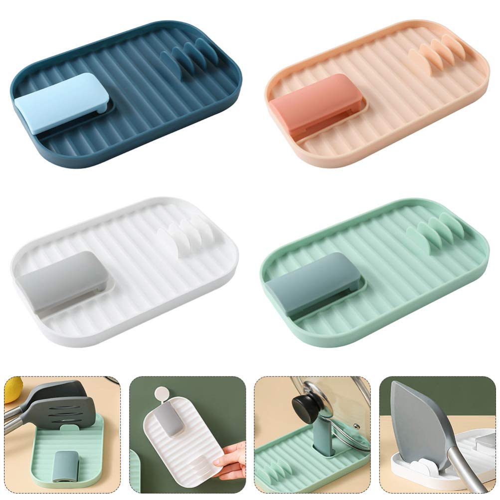 4-Piece Foldable Pot Lid Storage Rack - Space-Saving Kitchen Organizer for Pans & Cookware Lids | Durable Plastic Shelf with Earth Tone Design | Perfect for Small Kitchens, RVs & Apartment Cooking