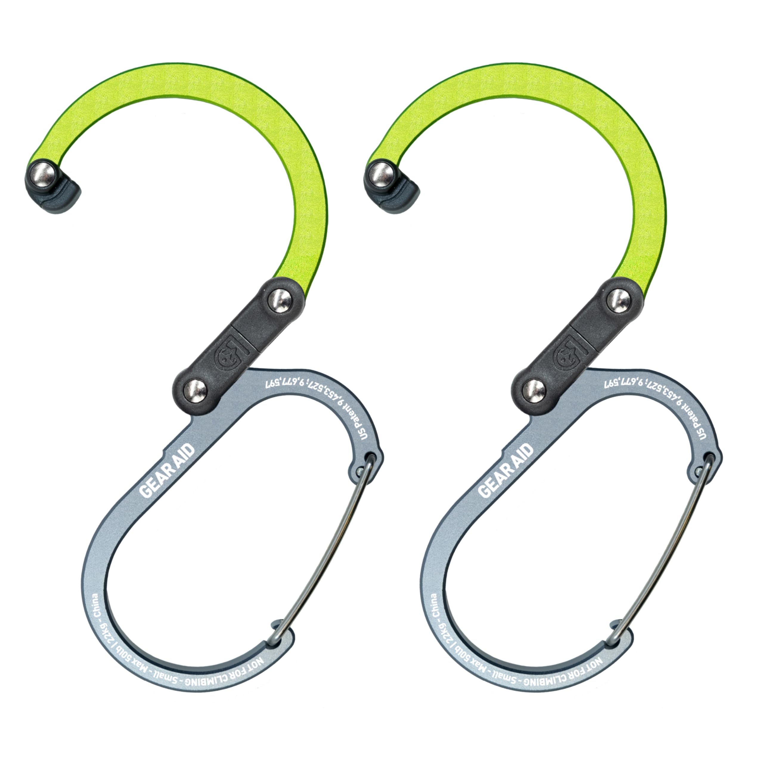 GEAR AID HEROCLIP (Small) - Heavy Duty Carabiner Clip & Multi-Purpose Hook for Bags, Purses, Camping Gear, Tools & Outdoor Accessories - Perfect for Hiking, Travel, Home & Office Organization