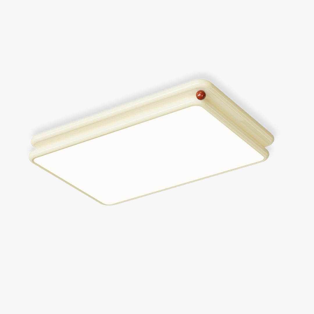 Nordic Style Cream White Ceiling Lamp - Modern Minimalist Lighting Fixture for Living Room, Bedroom, and Dining Room