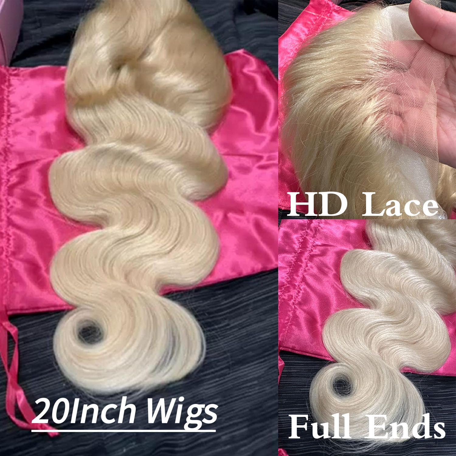 613 Blonde Human Hair Lace Front Wig - 13x4 HD Lace Frontal Wigs with Pre-Plucked Hairline, Body Wave 20 Inch (Light Blonde 613 Color) - Perfect for Daily Wear, Parties, Cosplay & Special Occasions
