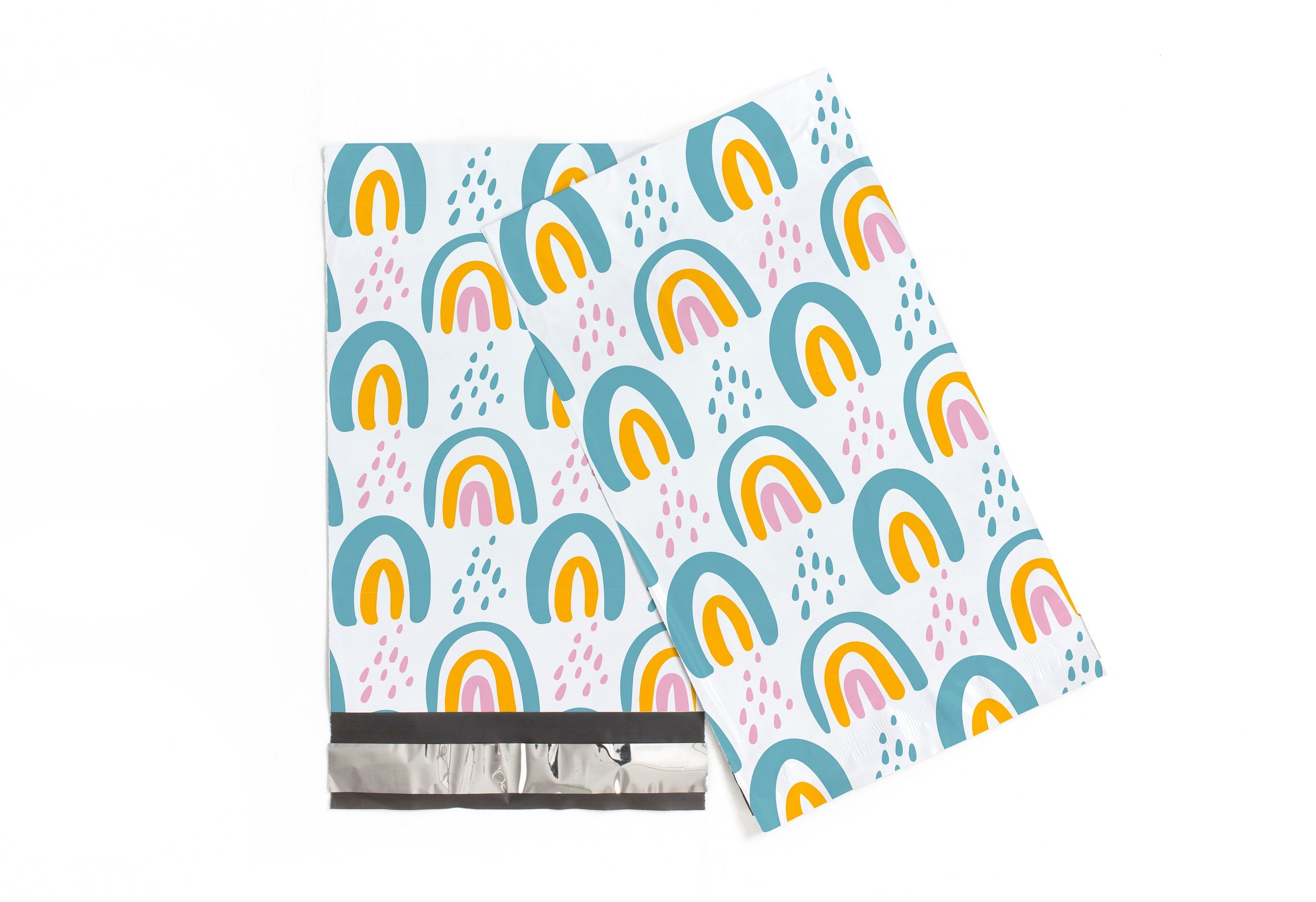 Boho Rainbow Polymailers 6x9 Inches - 100 Pack Eco-Friendly Shipping Envelopes for Etsy, Amazon, Small Business & Online Stores