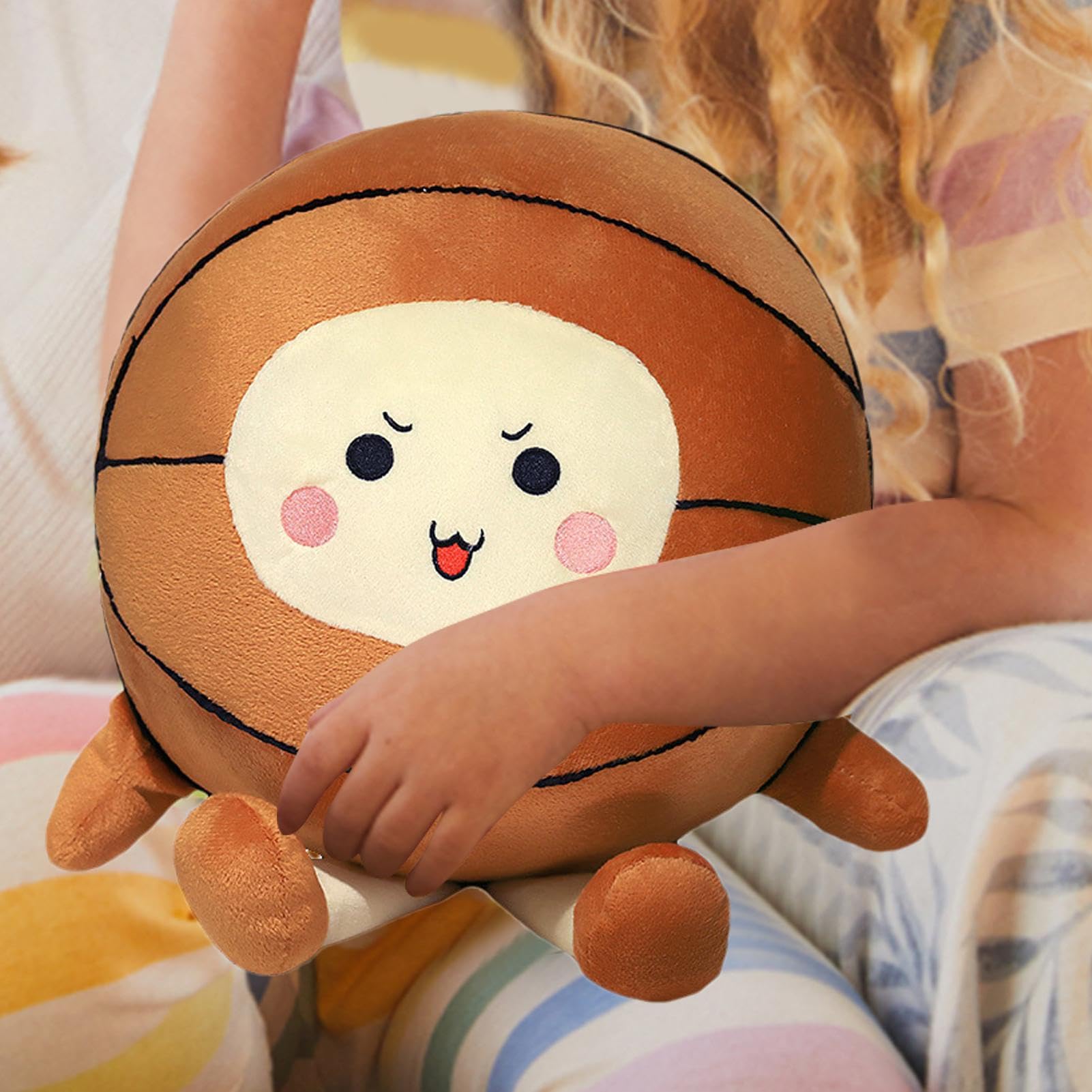 Cute Plush Basketball Pillow Toy - Safe, Durable & Portable for Kids Room Decor