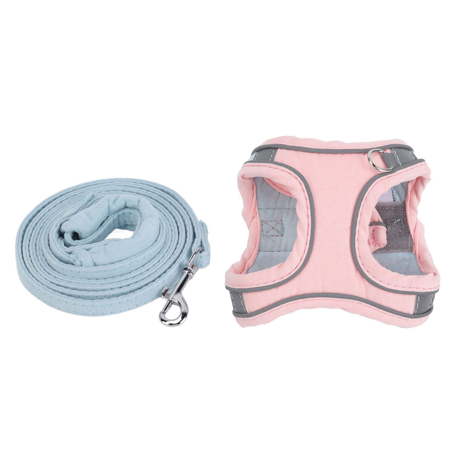 Zerodis Adjustable Reflective Cat Harness and Leash Set - Breathable Colorblock Pet Vest for Walking, Jogging & Training - Perfect for Nighttime Safety & Daily Outdoor Adventures