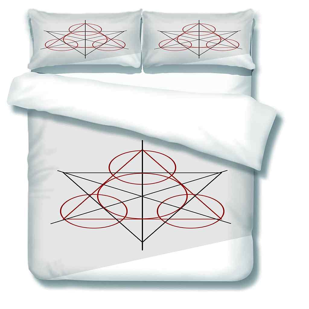 Modern Geometric Print Queen Duvet Cover Set 90x90 Inches - Soft Microfiber Comforter Cover with Zipper Closure & Corner Ties + 2 Pillow Shams - Perfect for Bedroom Decor, Guest Room & Cozy Home Styling