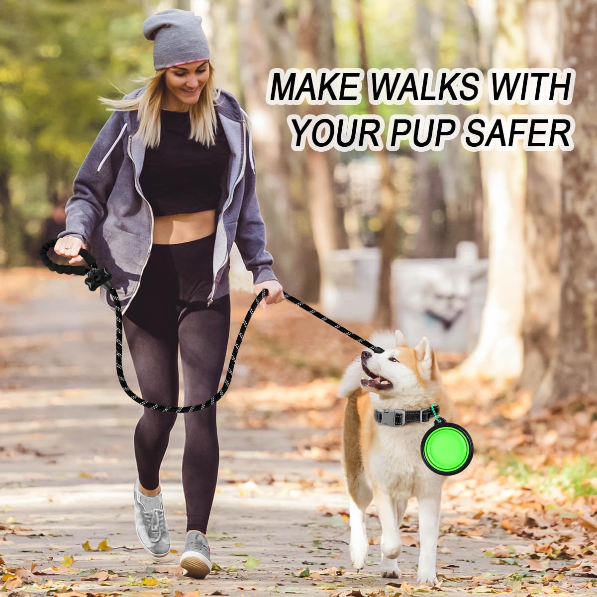 **BARKBAY Heavy Duty Dog Leash for Large Dogs - 5FT Reflective Padded Handle Leash for Walking, Training & Running - Durable & Comfortable for Medium to Large Breeds (Black, 1/2'') - Perfect for Night Walks & Outdoor Adventures**