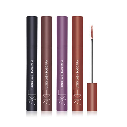 Long Lash Voluminous Waterproof Mascara - Black, Chestnut Brown, Maple & Purple Colors for Dramatic Volume & Curling | Perfect for Daytime Glam, Night Out Makeup & Special Occasions