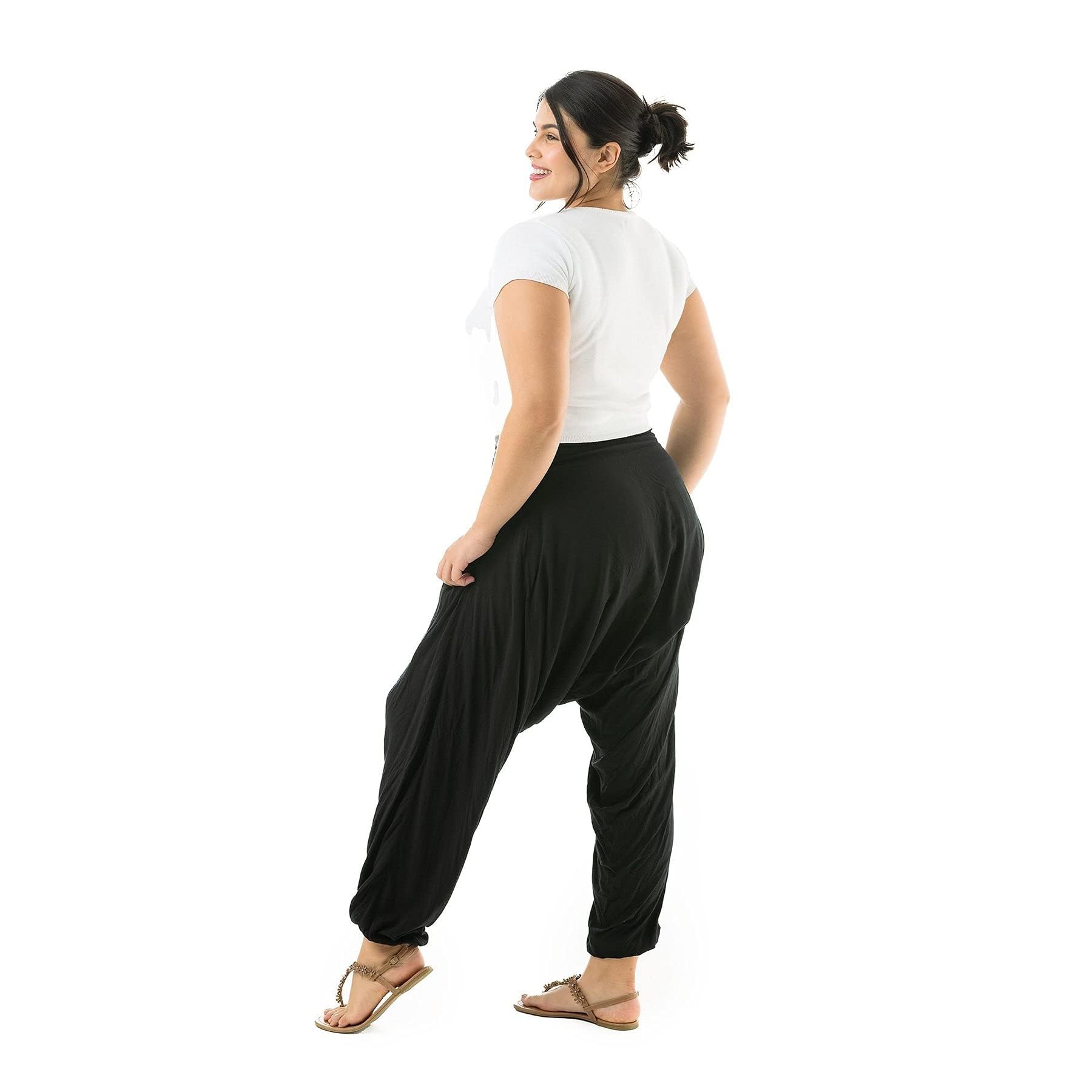 Boho Cotton Harem Pants for Women - Loose Lightweight Summer Pants with Pockets | Casual Beachwear, Yoga & Lounge Pants for Comfortable Everyday Wear