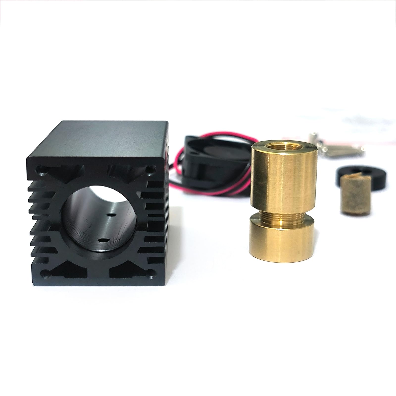 30x50mm Diode Housing for 405nm-450nm 9.0mm Laser Module LD with Glass Lens & Cooling Fans - Perfect for Laser Engraving, Cutting, and DIY Projects