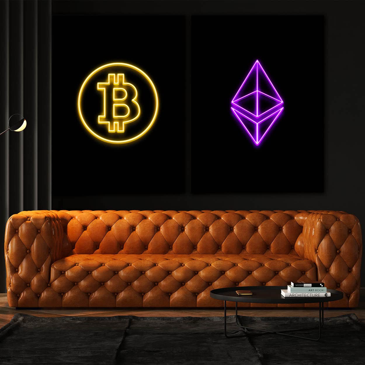 Crypto Canvas Wall Art - Bitcoin & Blockchain Inspired Home Decor for Living Room, Office & Gifts | Modern Digital Currency Themed Painting