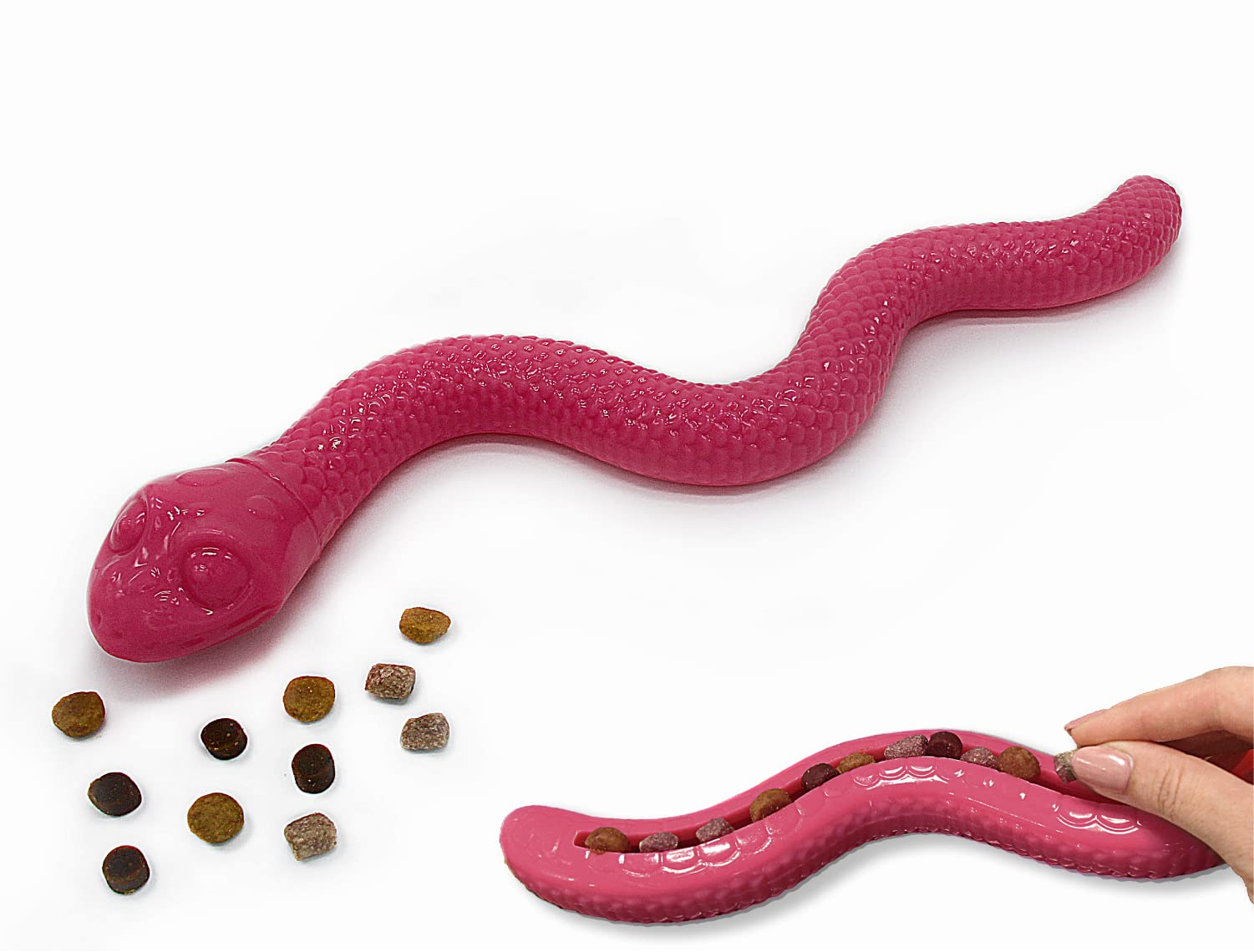 Interactive Snake Treat Dispenser Dog Toy with Squeaker - Fun Puzzle Feeder for Mental Stimulation & Training - Perfect for Small, Medium & Large Dogs - Indoor & Outdoor Playtime Enrichment