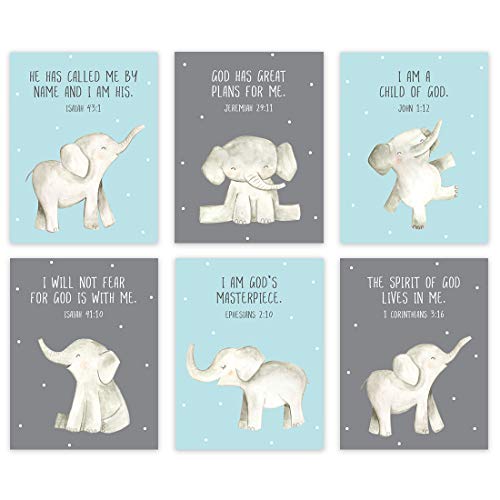 Elephants Baby Blue