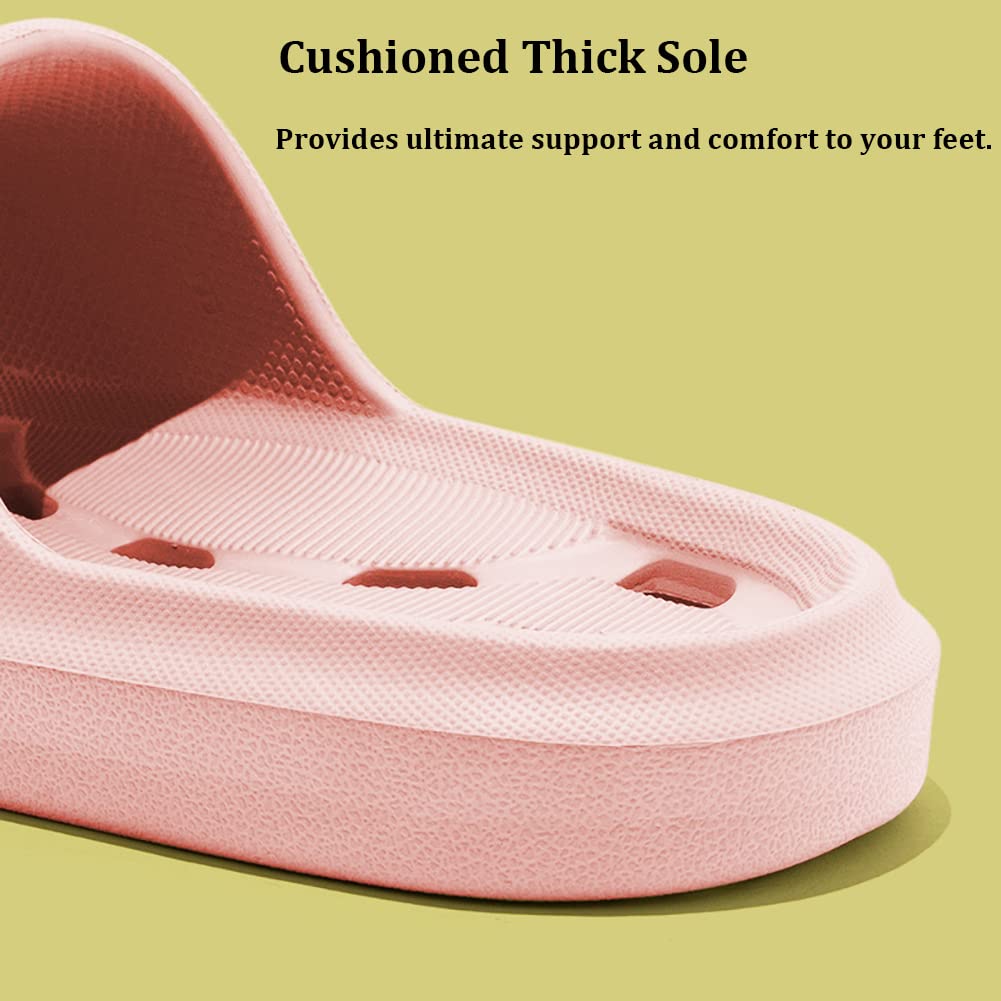 FINLEOO Cloud Slides for Women and Men - Non-Slip Shower Shoes & Cushioned Bathroom Sandals with Thick Sole - Comfortable Indoor/Outdoor House Slippers for Pool, Beach, Spa, and Home Use