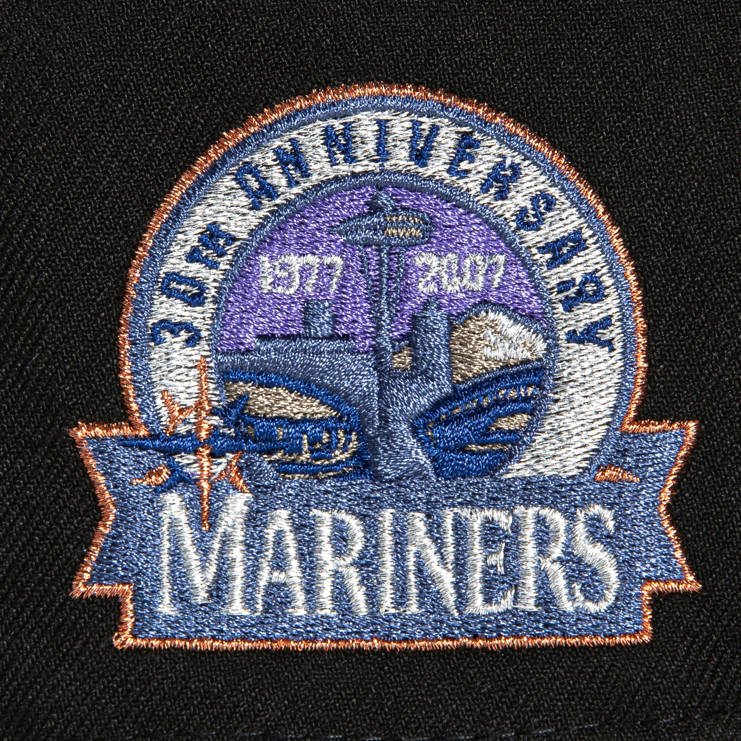 New Era 59Fifty Seattle Mariners 30th Anniversary Patch Snapback Hat - Black, Ivory & Metallic Copper - Official MLB Baseball Cap for Fans & Collectors - Perfect for Games, Gifts & Everyday Wear