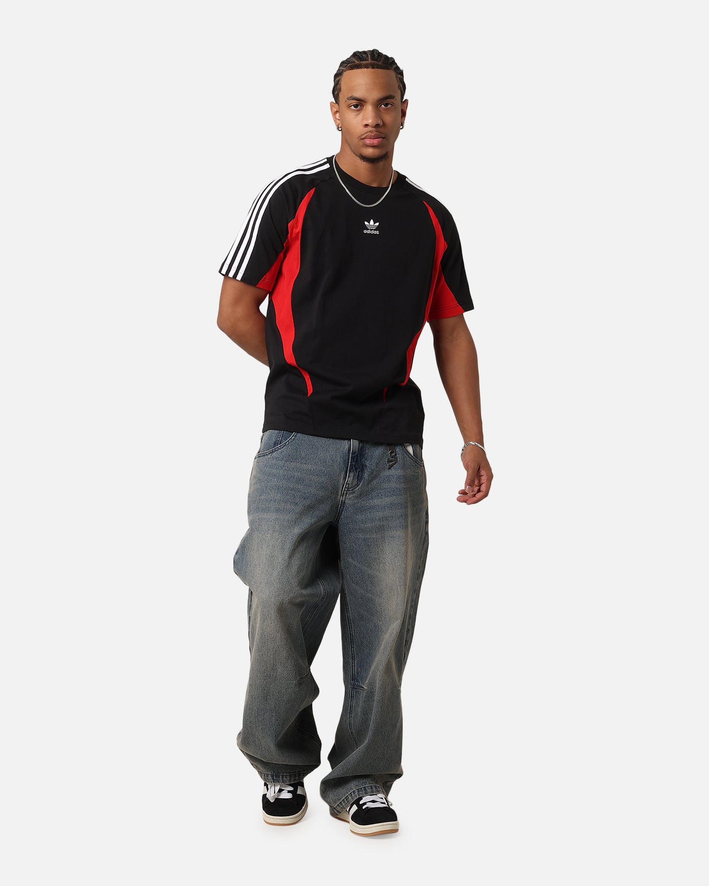 Adidas Archive T-Shirt for Men - Black & Better Scarlet Cotton Tee | Casual Wear, Street Style & Gym Outfit