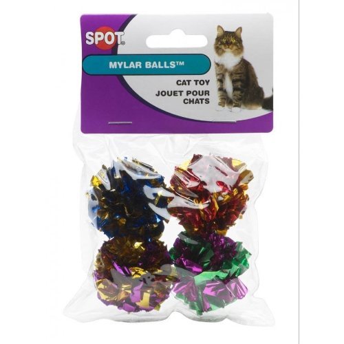 Premium HDP Spot Mylar Balls Cat Toys - Crinkle & Shiny Interactive Play for Kittens & Adult Cats - Perfect for Indoor Play, Exercise & Mental Stimulation