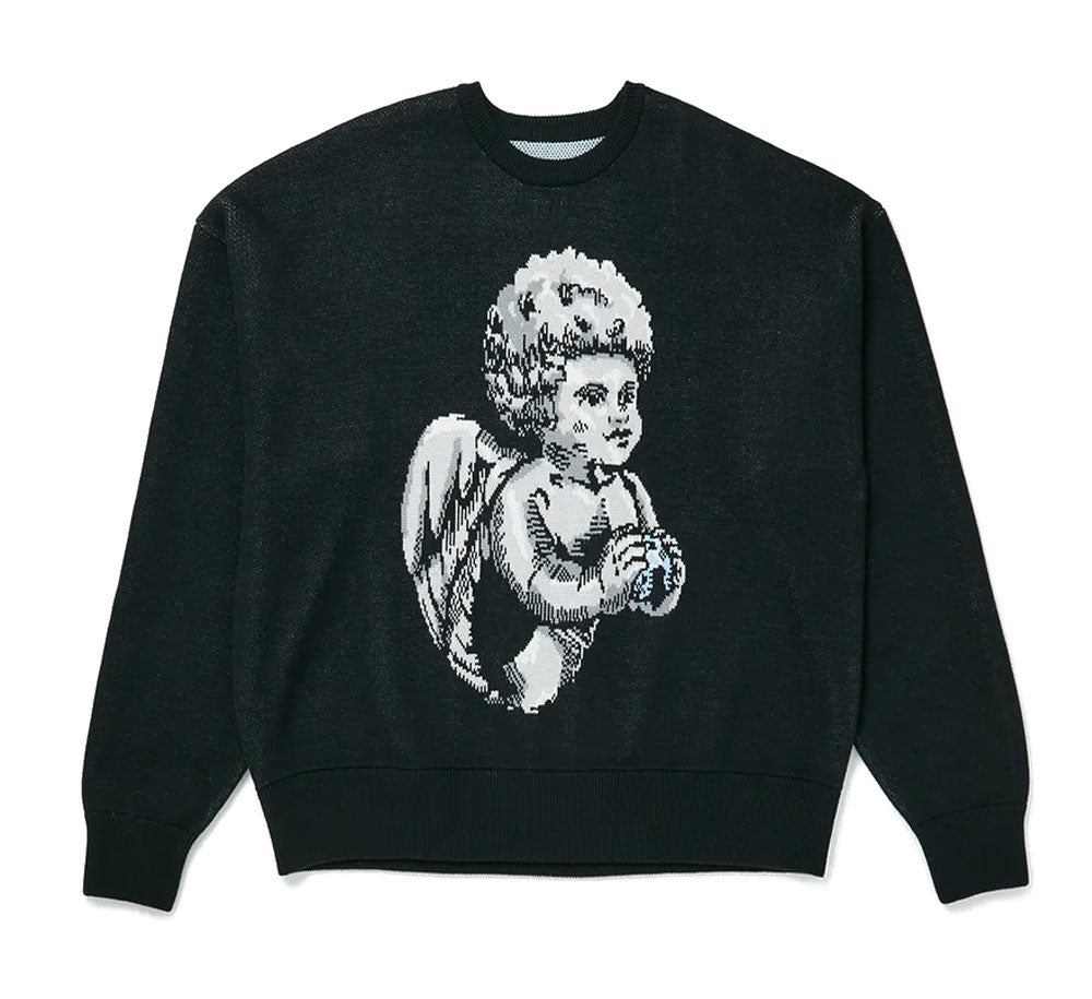 Cherub Knit Sweater for Women - Soft Angel Print Pullover Sweater | Cozy Winter Fashion, Casual Outfit, Christmas Gift Idea