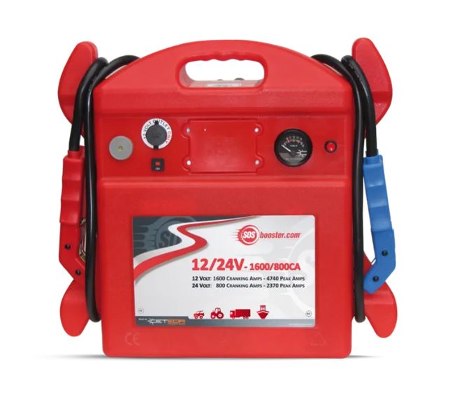 SCHUMACHER SOS 12/24V 1600/800CA Car Battery Charger & Jump Starter - Emergency Vehicle Power for Trucks, SUVs, and Boats