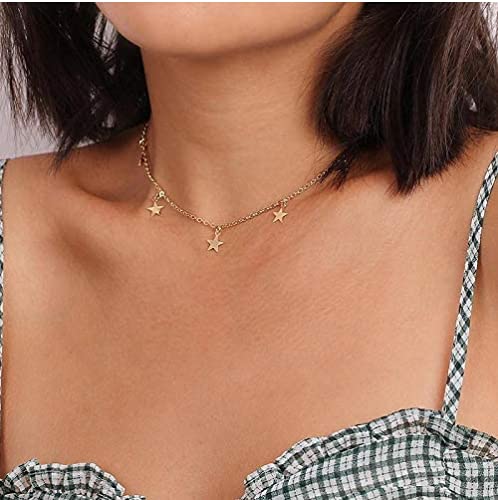 YANCHUN Star Layered Necklace Set - Adjustable Summer Beach Jewelry for Women, Trendy Choker & Charm Necklaces for Layering | Perfect for Vacation, Boho Outfits & Casual Wear