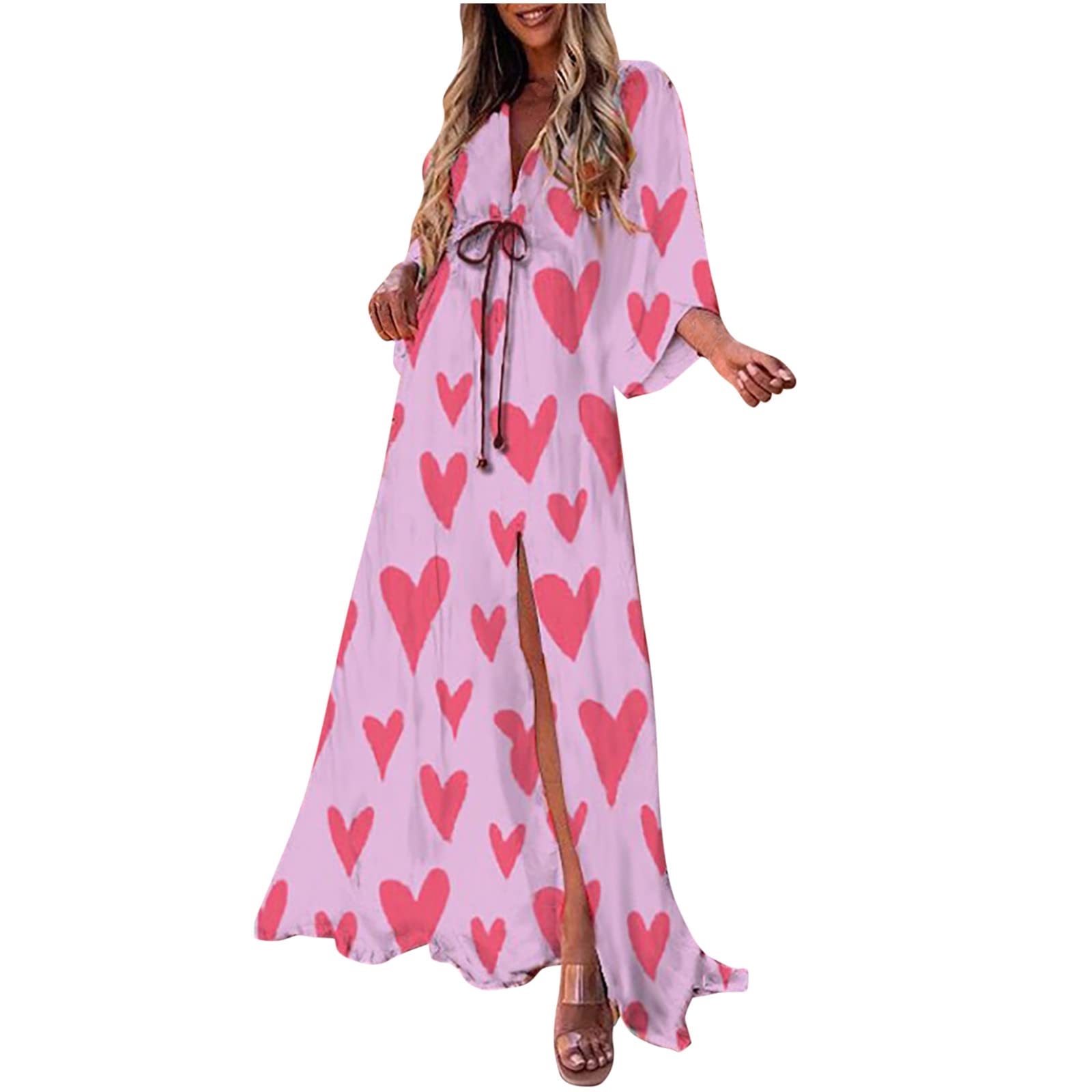 Women's Summer Sundress - Casual Short Sleeve Swing Dress with Pockets, Flowy Maxi Longuette Dress for Beach, Vacation & Outdoor Activities