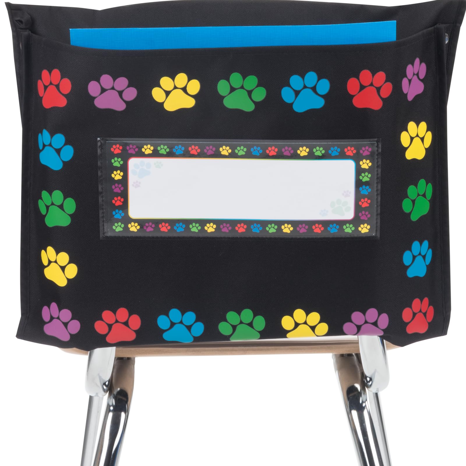 Really Good Stuff Paw Prints Border Store More Deep-Pocket Chair Pockets - 6 Pack | Classroom Organization & Storage Solutions for Teachers