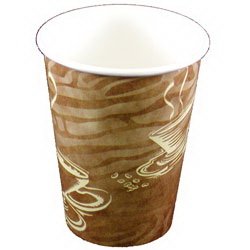 D12THCSWL Dopaco Swirl Hot Cup - 12 oz. Tall Disposable Coffee Cup for Office, Cafes & Takeout | Insulated Paper Cup for Hot Beverages