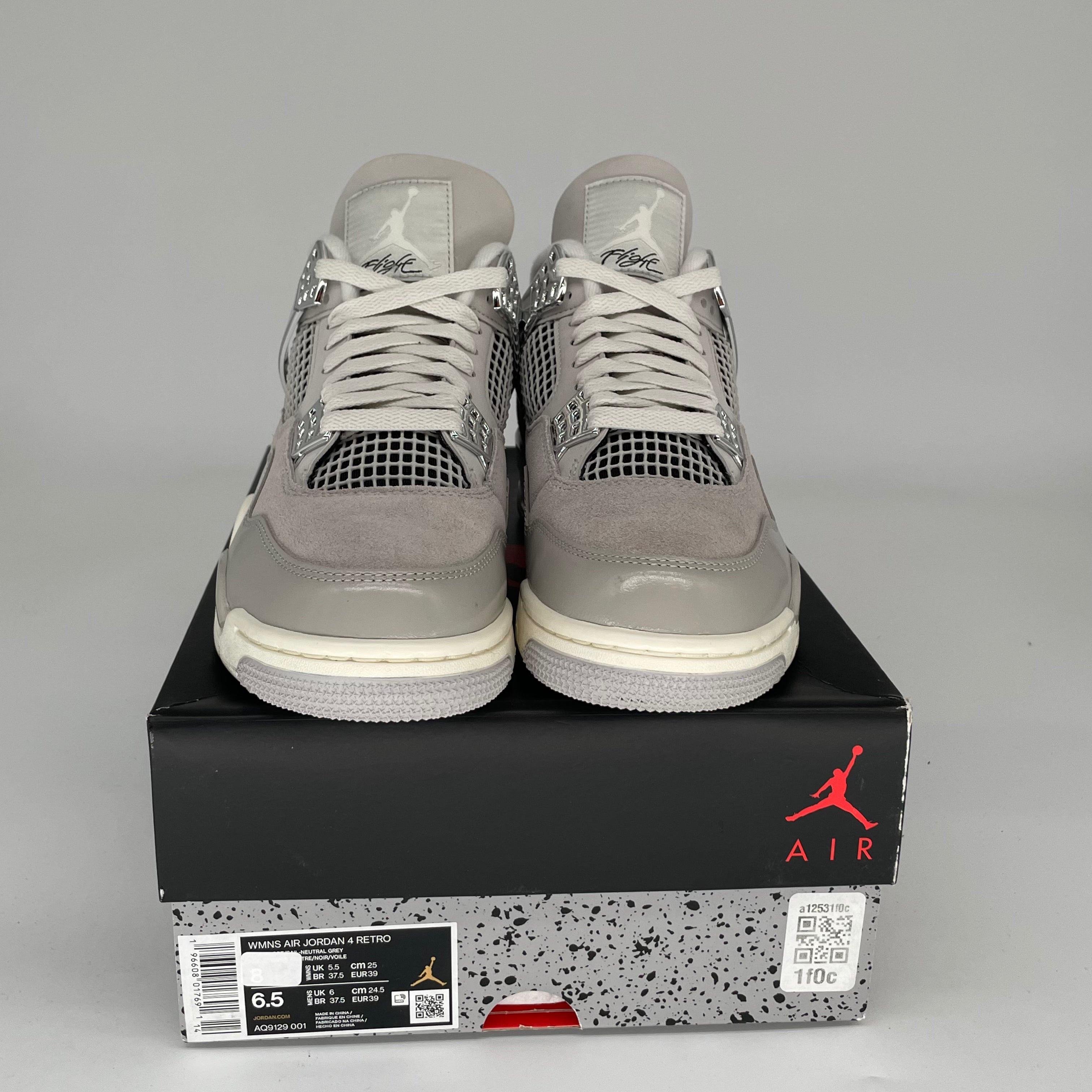 AIR JORDAN 4 FROZEN MOMENTS Women's Basketball Shoes Size 6.5/8W - AQ9129 001 Black & White Retro Sneakers for Running, Gym & Streetwear Fashion