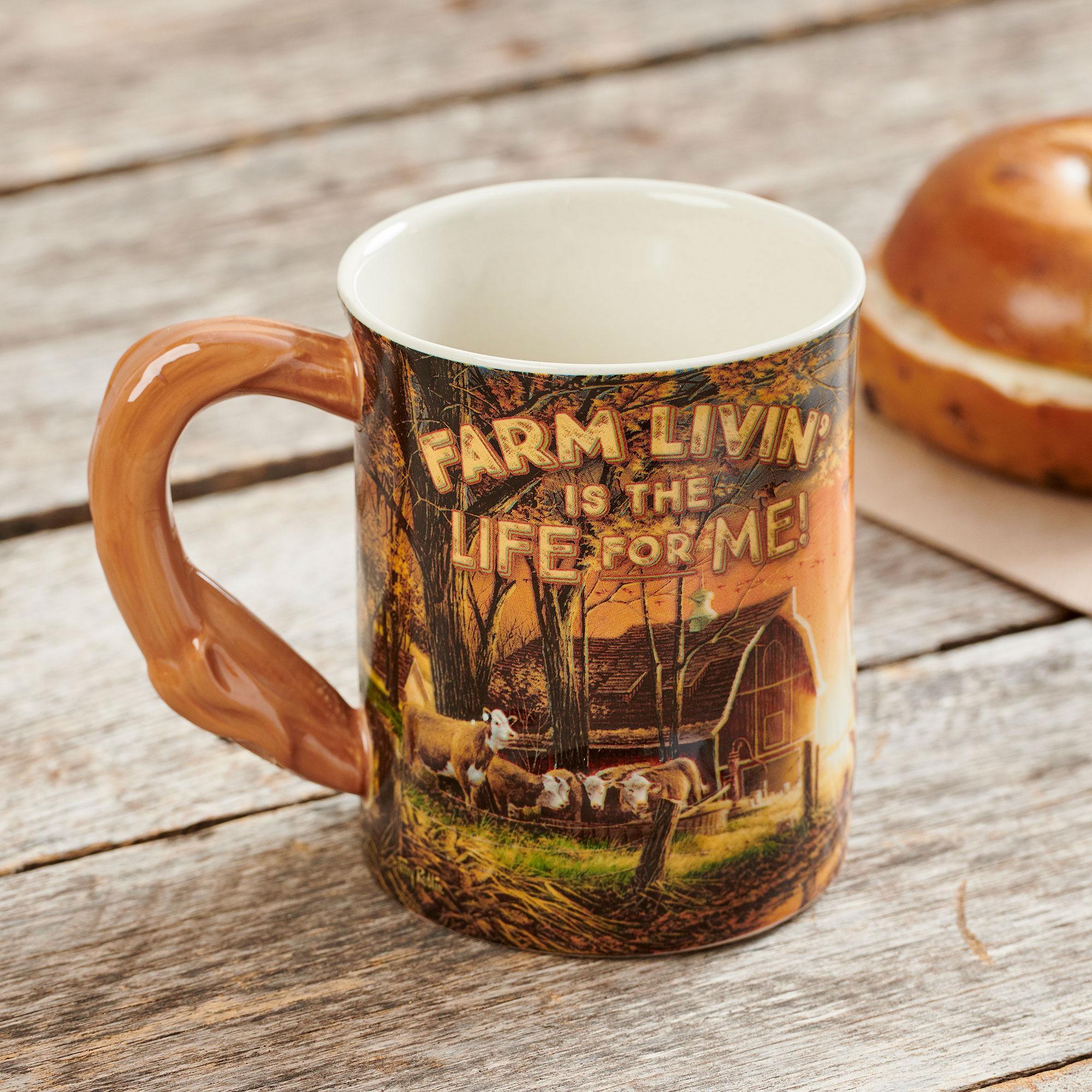 Farm Living is the Life for Me! Handcrafted Ceramic Mug - Perfect for Coffee, Tea & Cozy Farmhouse Decor