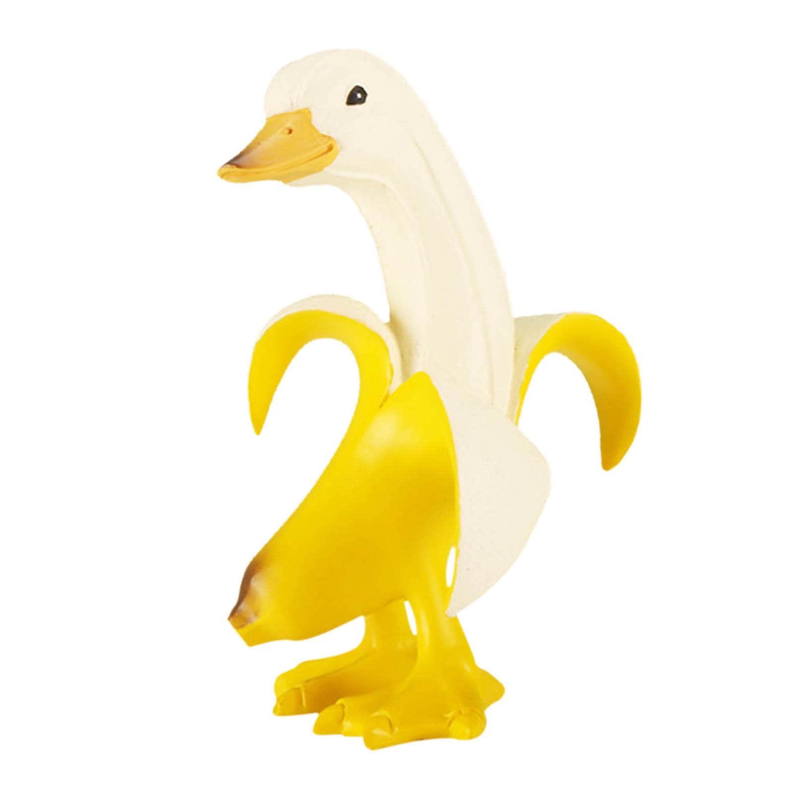 Cute Banana Duck Resin Figurine - Yellow Decorative Statue for Indoor & Outdoor Use | Perfect for Patio, Lawn, Backyard, Office, Kids Room & Desktop Decor | Great Housewarming Gift Idea