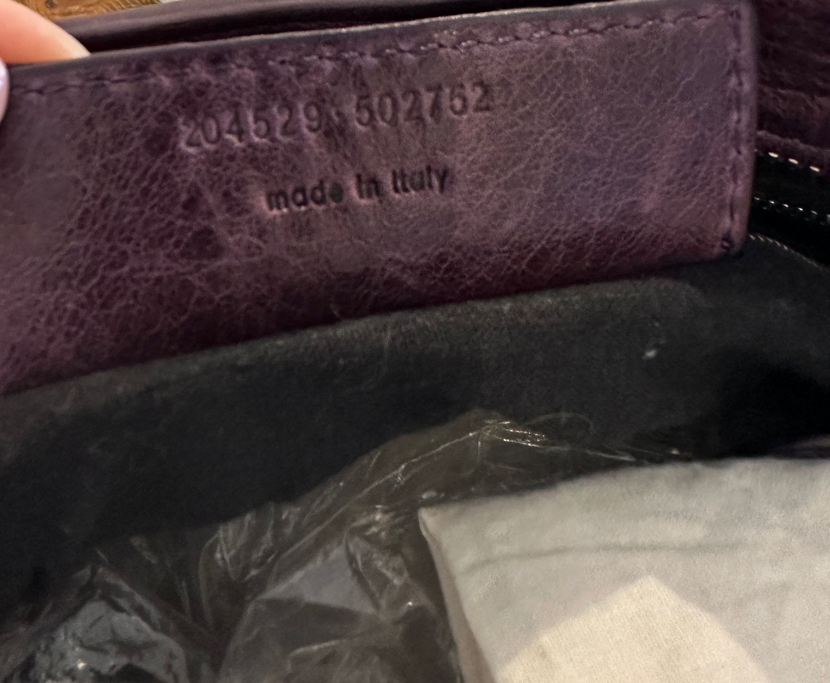 Balenciaga Purple Leather Brogues & Classic City Bag - Stylish Luxury Shoes & Handbag for Women | Perfect for Office, Party & Travel