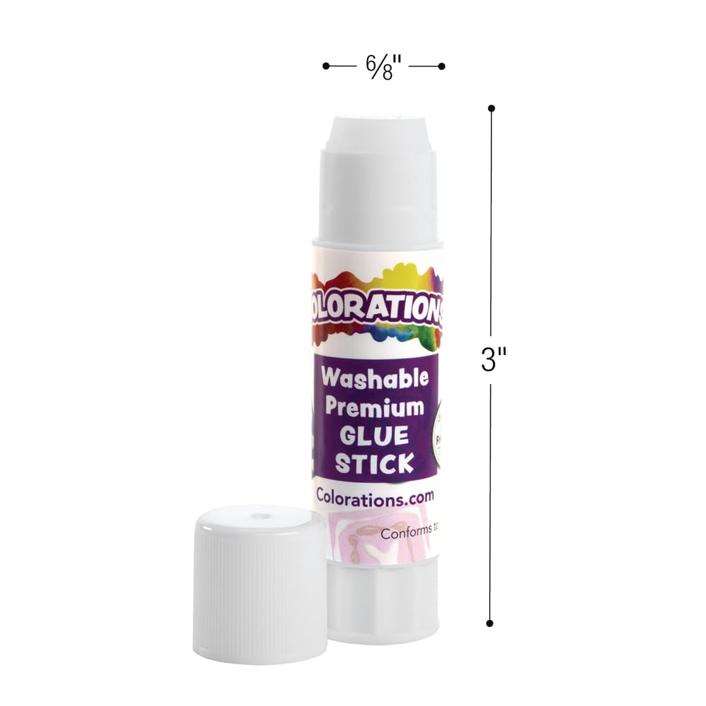Colorations Premium Washable Glue Sticks - 150 Pack (0.32 oz Each) | Non-Toxic, Acid-Free, Clear Drying | Perfect for School Projects, Office Use & Home Crafts | Classroom Supplies, Scrapbooking, DIY Art