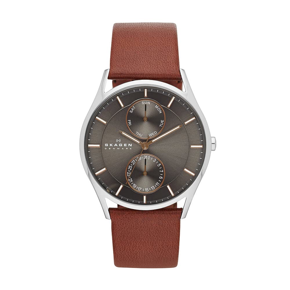 Skagen Men's Holst Stainless Steel Casual Quartz Watch - Slim Minimalist Design, Water Resistant, Date Display - Perfect for Business, Office & Everyday Wear