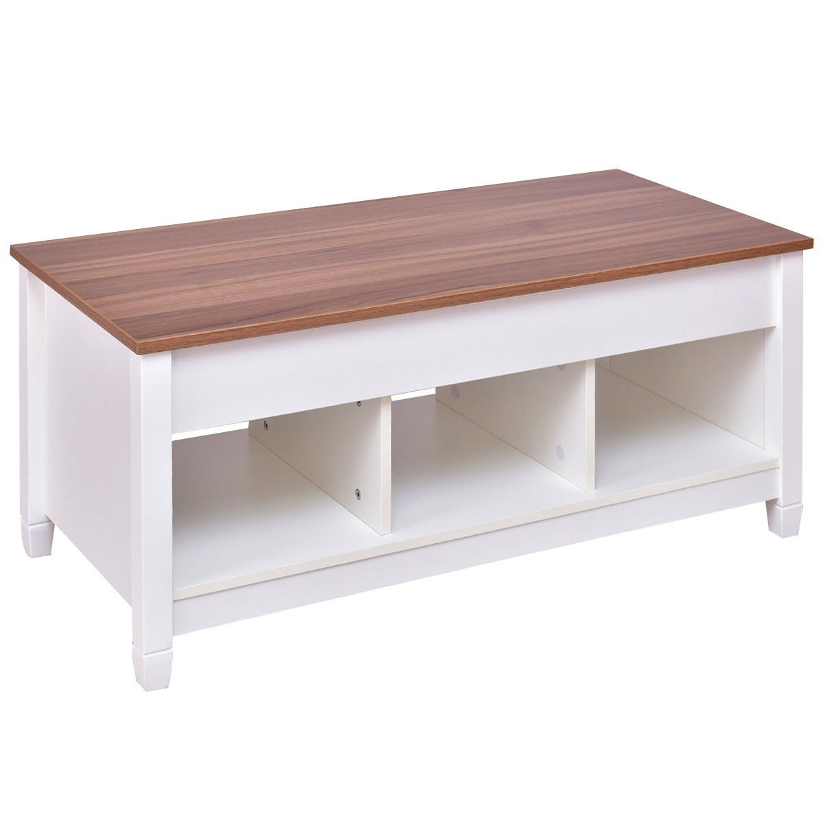 Modern White Lift Top Coffee Table with Storage - Perfect for Living Room