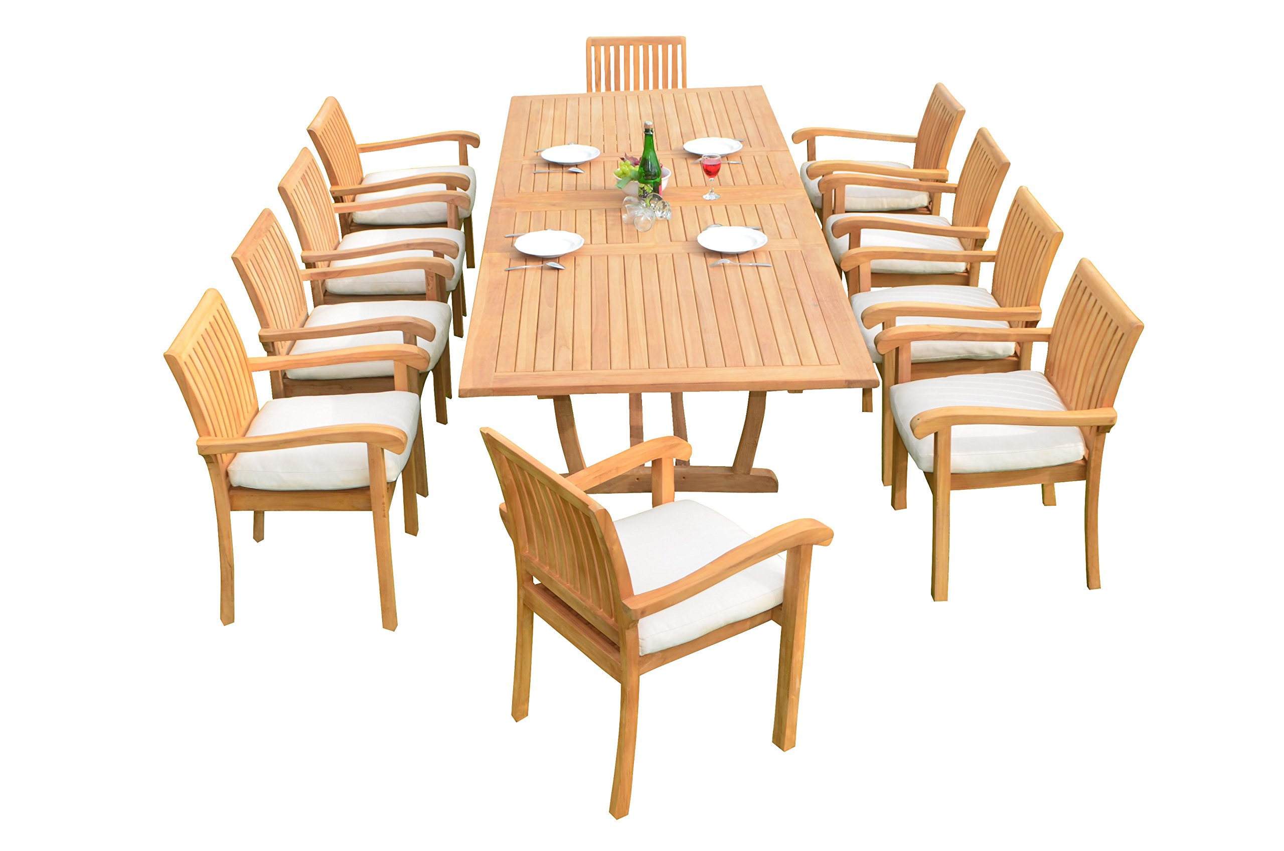 Premium 11-Piece Outdoor Patio Teak Dining Set - 94