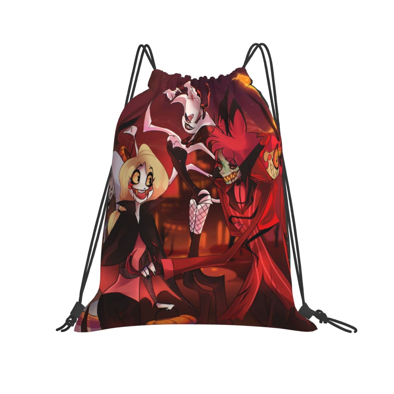 Hazbin Hotel Angel Dust Anime Drawstring Backpack - Lightweight Sports Gym Bag, Travel Duffel & Gift for Fans | Perfect for Cosplay, Conventions & School