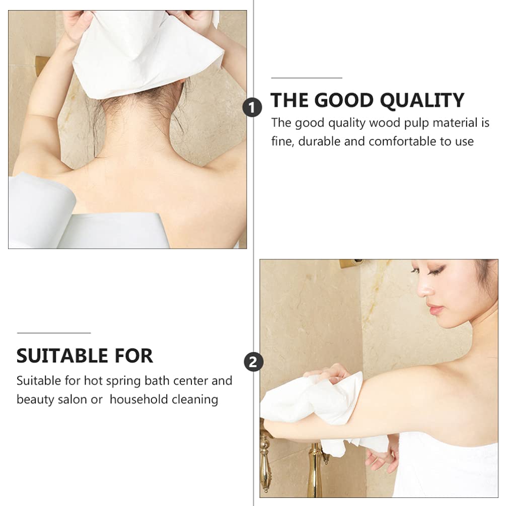 DOITOOL 190 Sheets Disposable Cotton Face & Foot Towels - Absorbent Wood Pulp Wipes for Spa, Salon, Pedicure, Facial Cleaning & Home Use - Soft Dry Cleaning Rags for Skincare & Hygiene