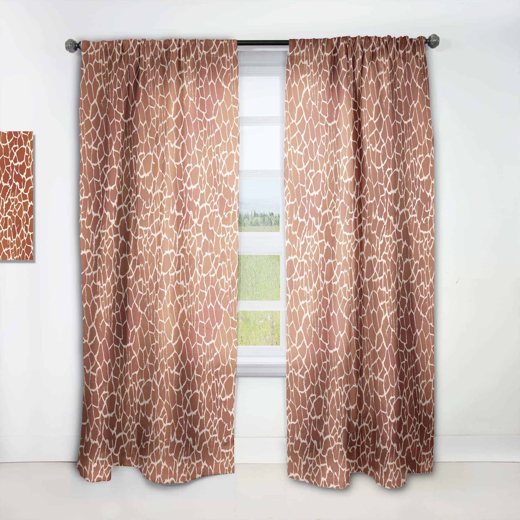 Leopard Print Safari Thermal Insulated Curtains - Single Panel 52x84 - Blackout Drapes for Bedroom & Living Room - Perfect for Jungle & Safari Themed Decor
