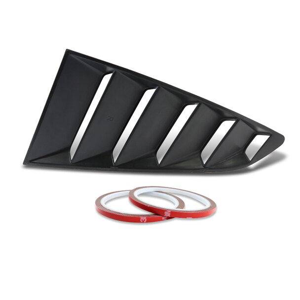 2015-2023 Ford Mustang Side Window Louvers - Black ABS Plastic Vent Scoop Covers for Improved Style & Airflow - Perfect for Car Enthusiasts & Show Vehicles