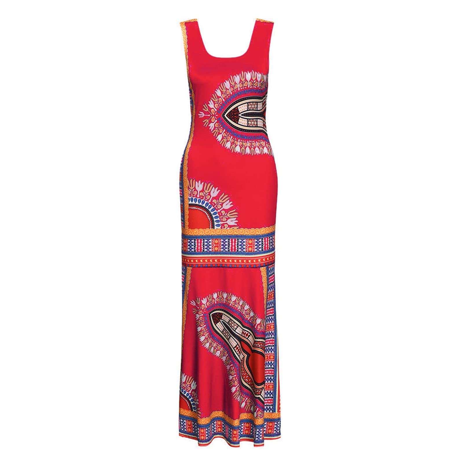 Stylish Women's African Dashiki Maxi Dress - Sleeveless Summer Cocktail & Evening Gown for Casual Wear | Perfect for Parties, Weddings & Cultural Events