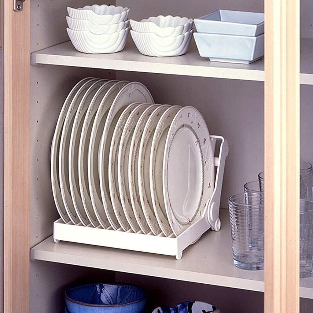 Foldable Collapsible Dish Drying Rack with Utensil Holder - Space Saving Plate Drainer for Kitchen Countertop - Perfect for Small Apartments, Camping & Dish Organization