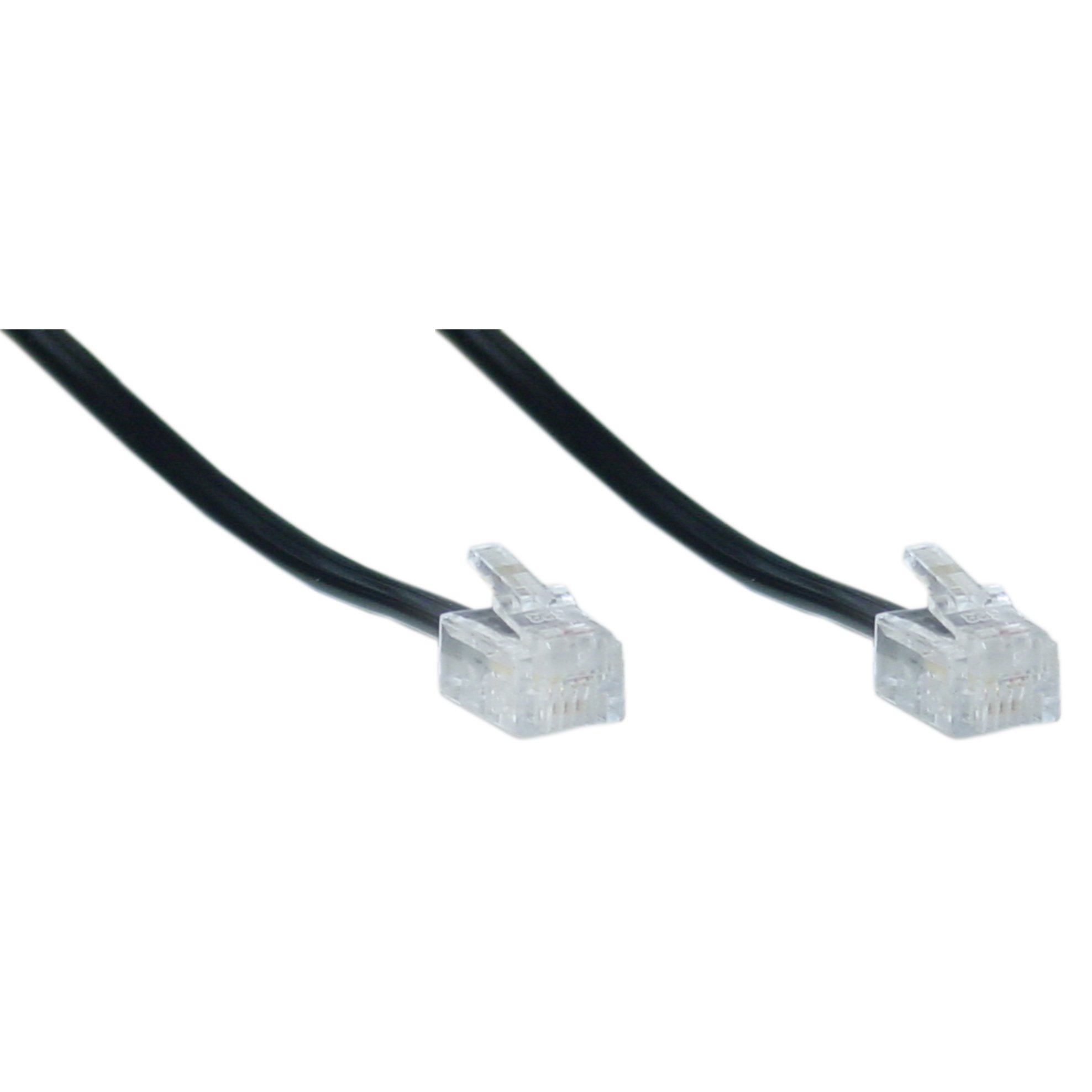 3 Inch Black RJ11 Telephone Cable 6P4C (2 Pack) - Compatible with Fax, DSL, ADSL Modem & Landline Phones - Perfect for Home Office, Business, and Telecom Equipment Connectivity